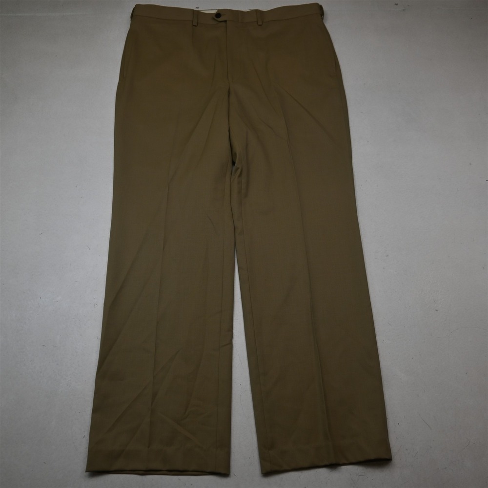 Travelsmith 40x34 Khaki 100% Wool Expander Waist Classic Dress Mens Pants